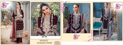 144 N 145 Dinsaa Suit Velvet Pakistani Salwar Suits