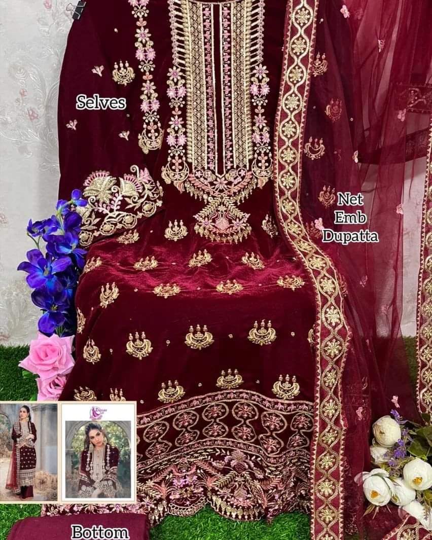 144 N 145 Dinsaa Suit Velvet Pakistani Salwar Suits