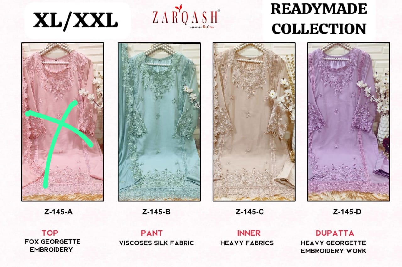 145 Zarqash Georgette Pakistani Readymade Suits