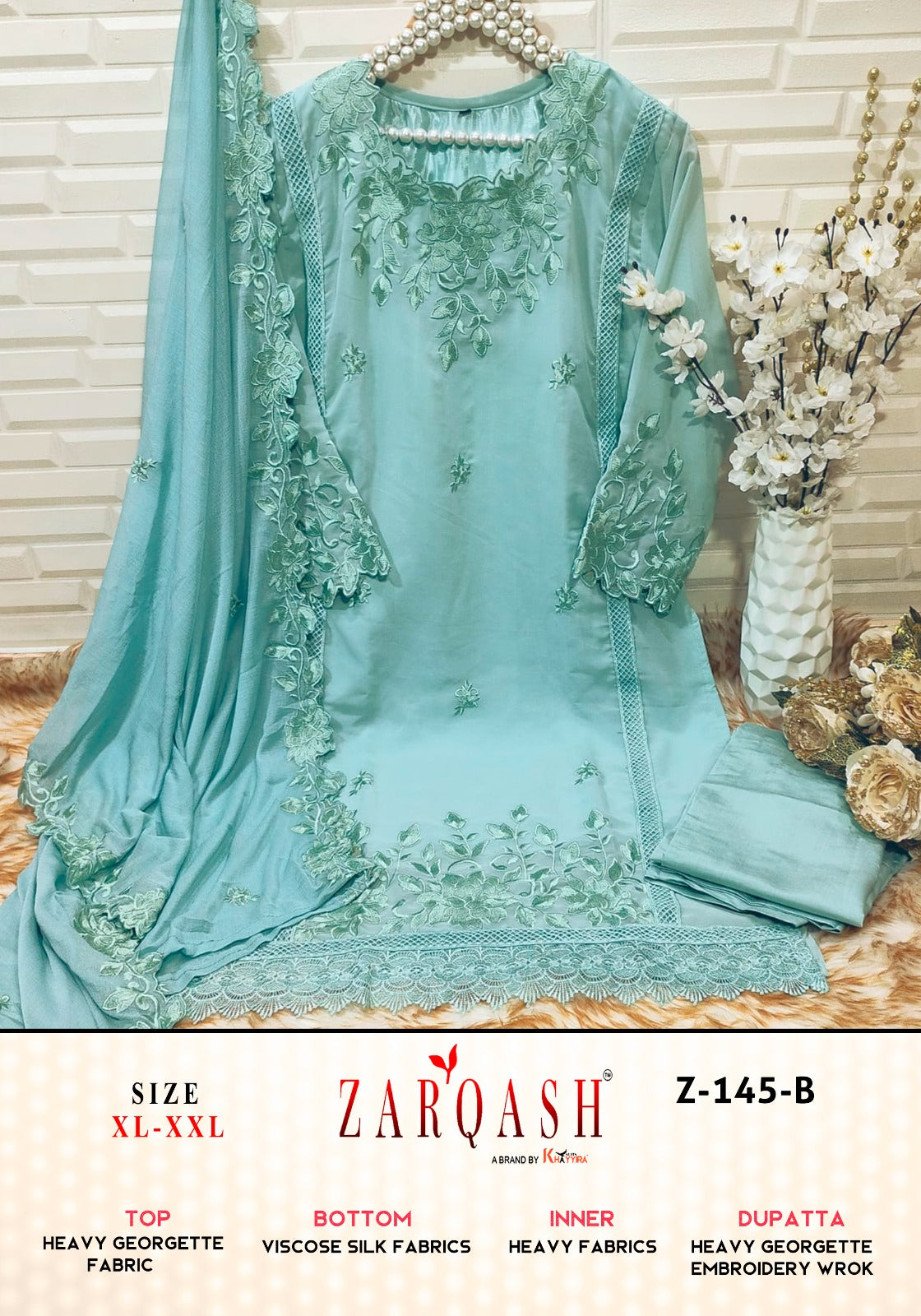 145 Zarqash Georgette Pakistani Readymade Suits