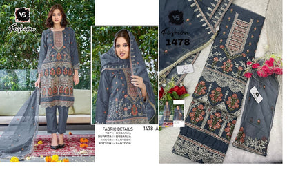 1478 Vs Fashion Organza Pakistani Salwar Suits