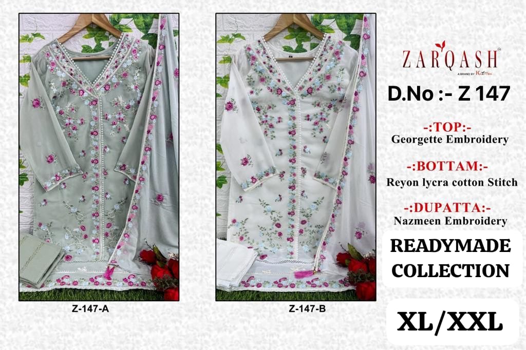 147 Zarqash Fox Georgette Pakistani Readymade Suits