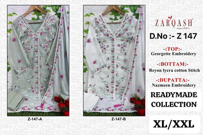 147 Zarqash Fox Georgette Pakistani Readymade Suits
