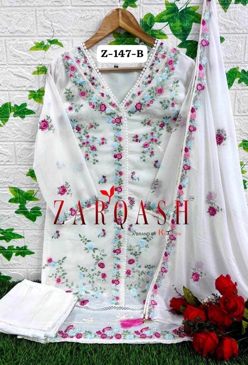 147 Zarqash Fox Georgette Pakistani Readymade Suits