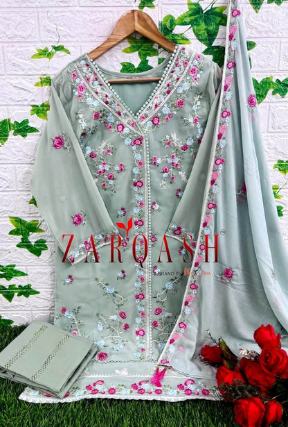 147 Zarqash Fox Georgette Pakistani Readymade Suits