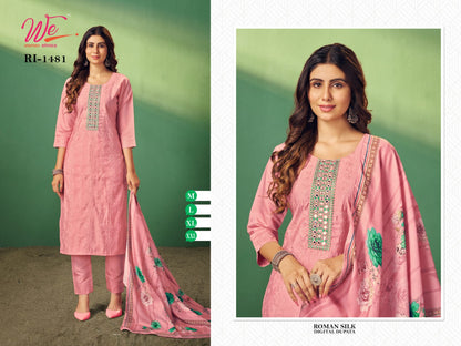 14823 Women Ethnics Silk Readymade Pant Style Suits