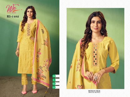 14823 Women Ethnics Silk Readymade Pant Style Suits