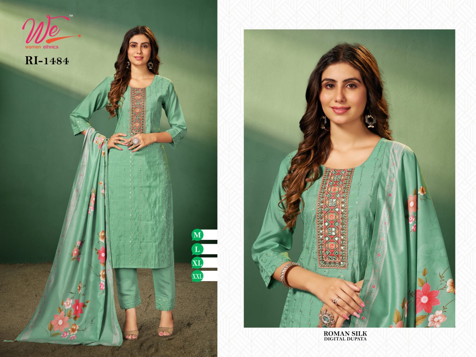 14823 Women Ethnics Silk Readymade Pant Style Suits