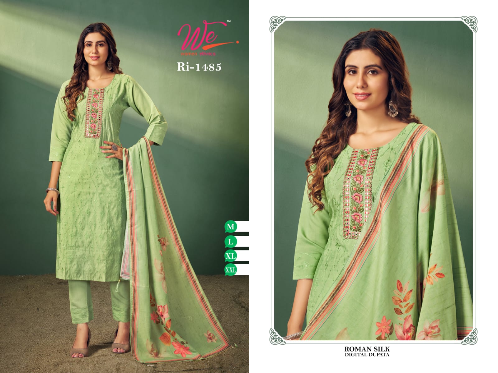 14823 Women Ethnics Silk Readymade Pant Style Suits