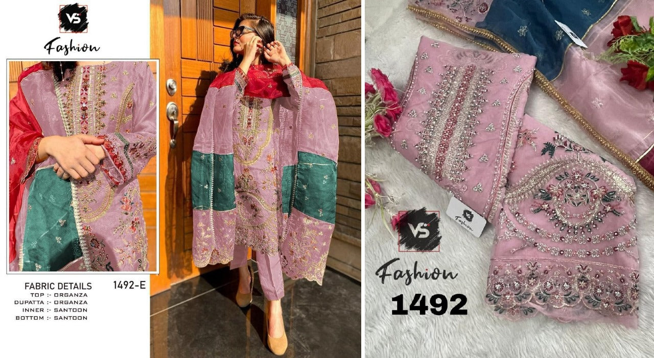 1492 Vs Fashion Organza Pakistani Salwar Suits