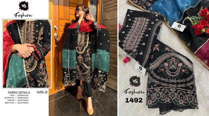 1492 Vs Fashion Organza Pakistani Salwar Suits