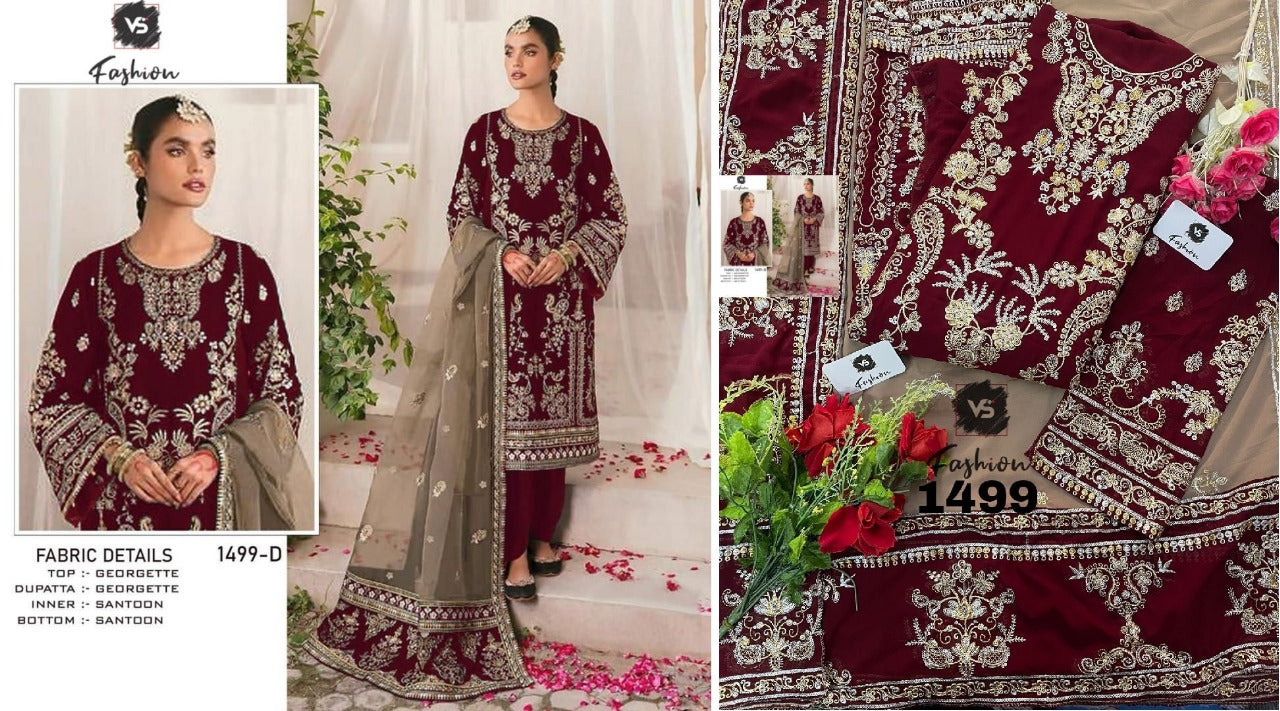 1499-Abcd Vs Fashion Georgette Pakistani Salwar Suits