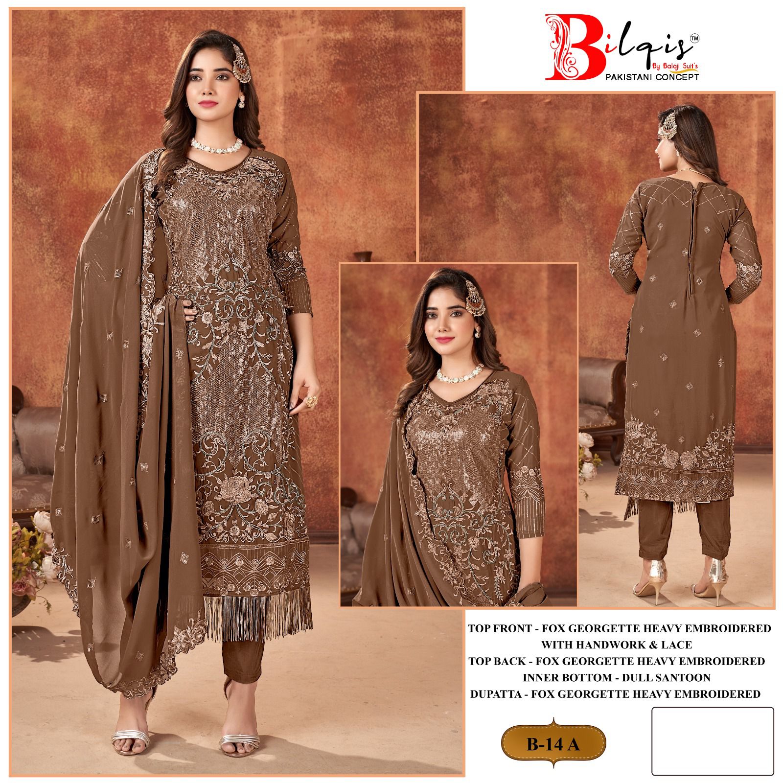 14 Bilqis Fox Georgette Pakistani Salwar Suits