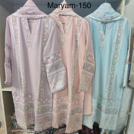 150 Maryams Georgette Pakistani Readymade Suits