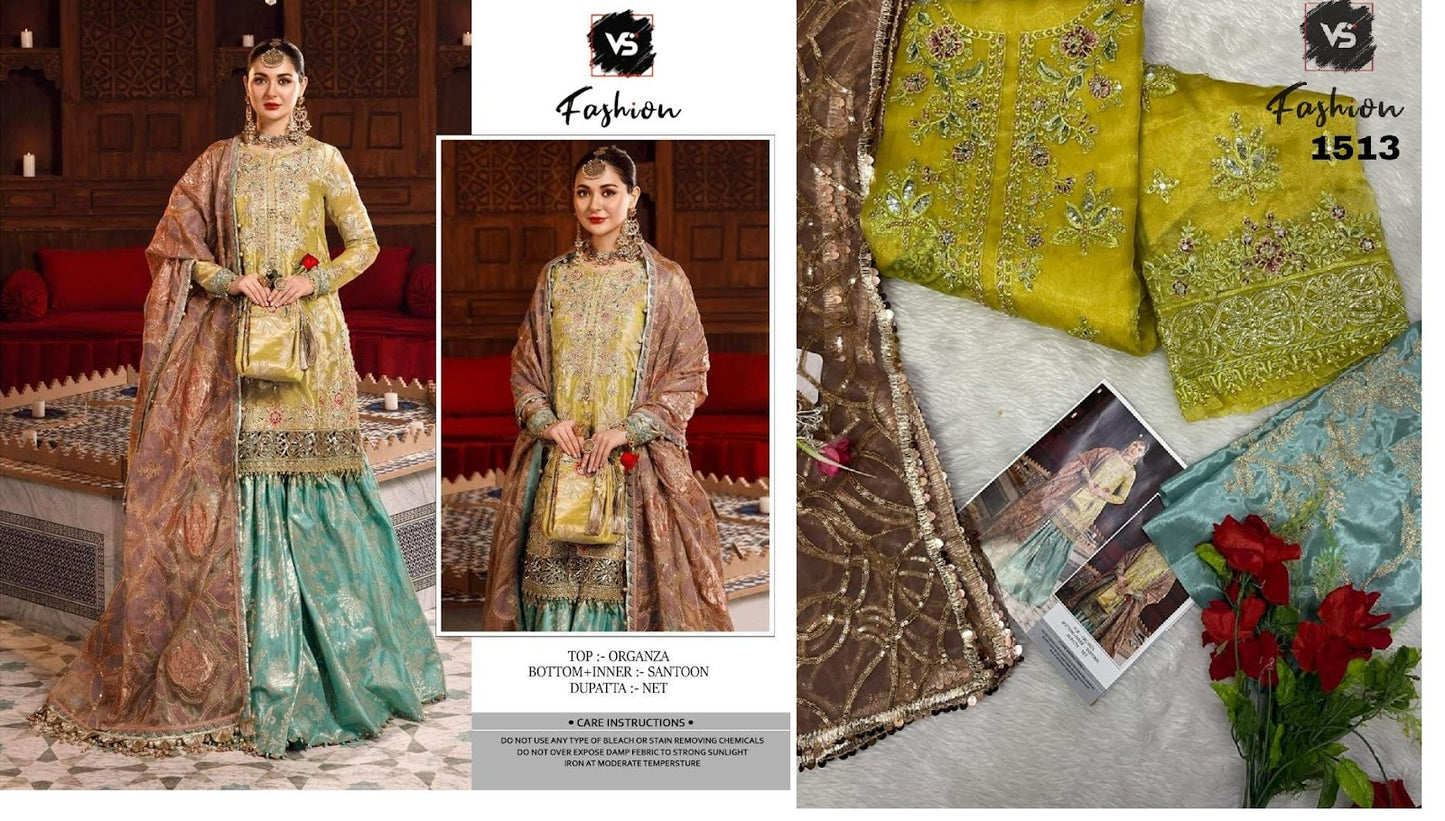 1513 Vs Fashion Organza Pakistani Salwar Suits