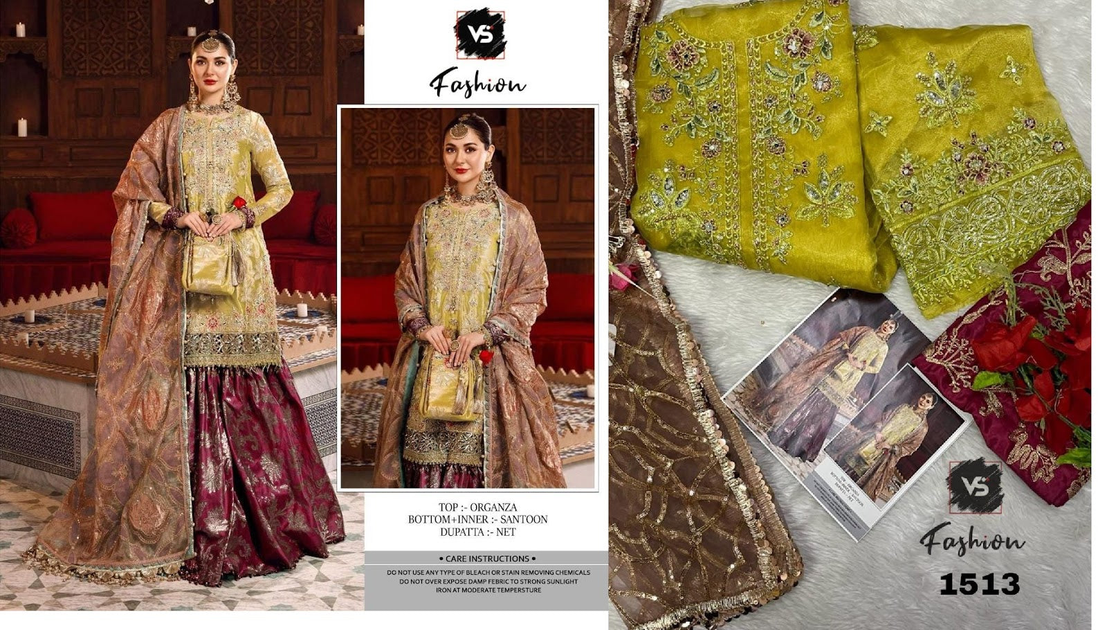 1513 Vs Fashion Organza Pakistani Salwar Suits