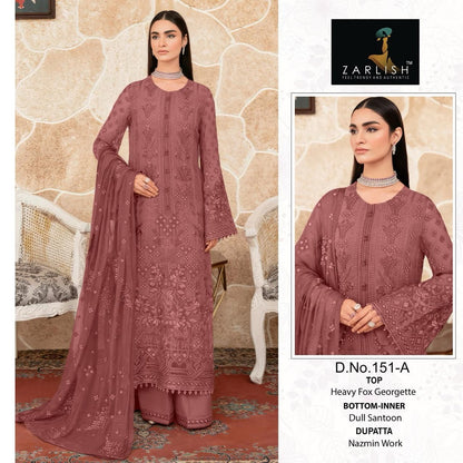 151 And 153 Zarlish Fox Georgette Pakistani Salwar Suits
