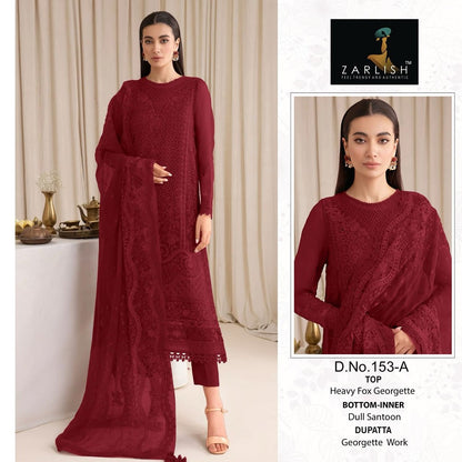151 And 153 Zarlish Fox Georgette Pakistani Salwar Suits