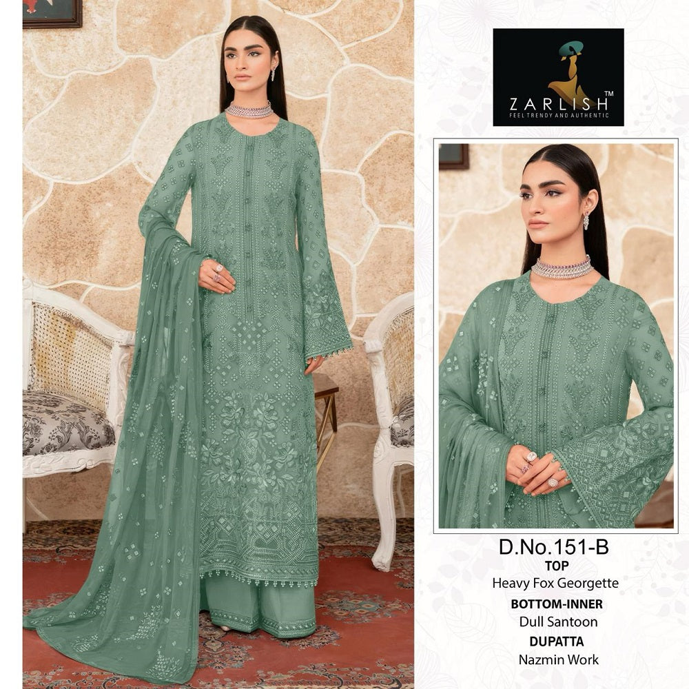 151 And 153 Zarlish Fox Georgette Pakistani Salwar Suits