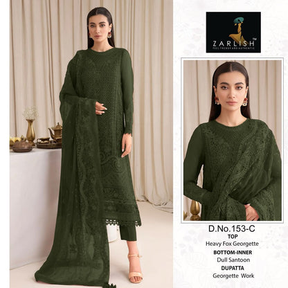 151 And 153 Zarlish Fox Georgette Pakistani Salwar Suits