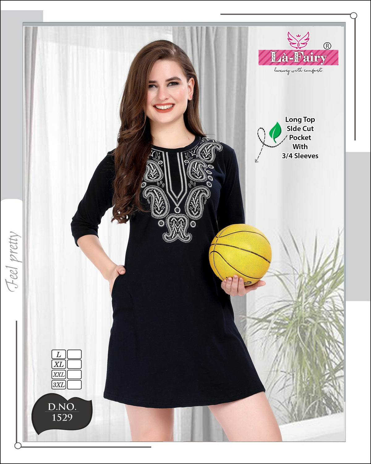 1529 La Fairy Designer Long Top