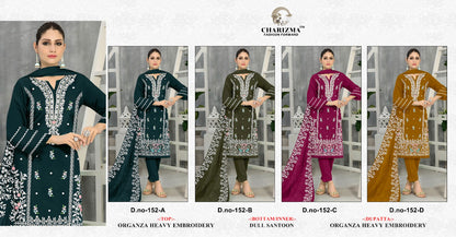 152 Charizma Designer Organza Pakistani Salwar Suits
