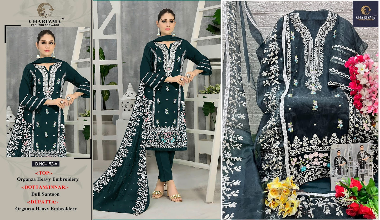 152 Charizma Designer Organza Pakistani Salwar Suits