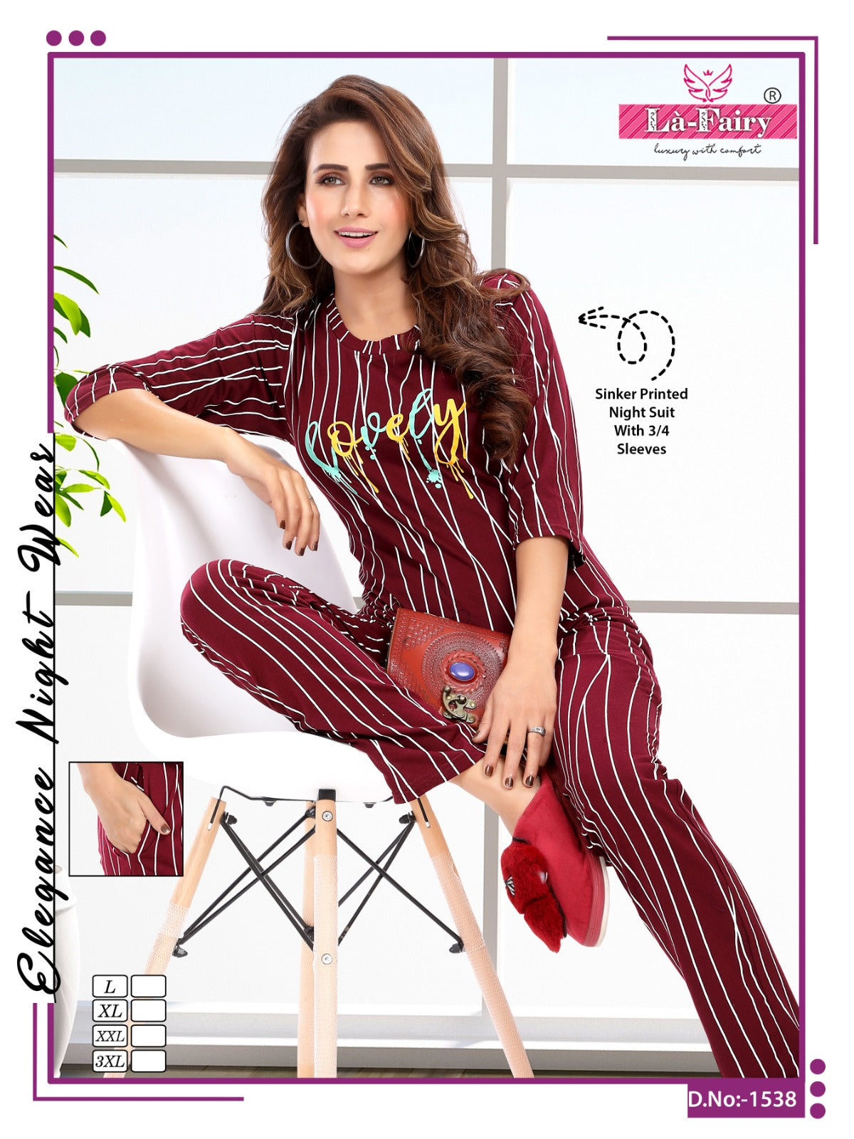 1538 La Fairy Sinker Pyjama Night Suits