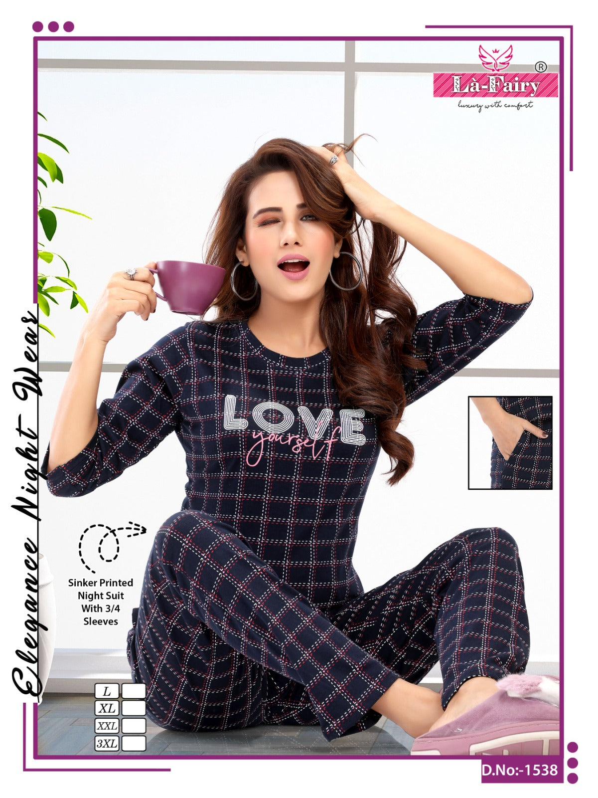 1538 La Fairy Sinker Pyjama Night Suits
