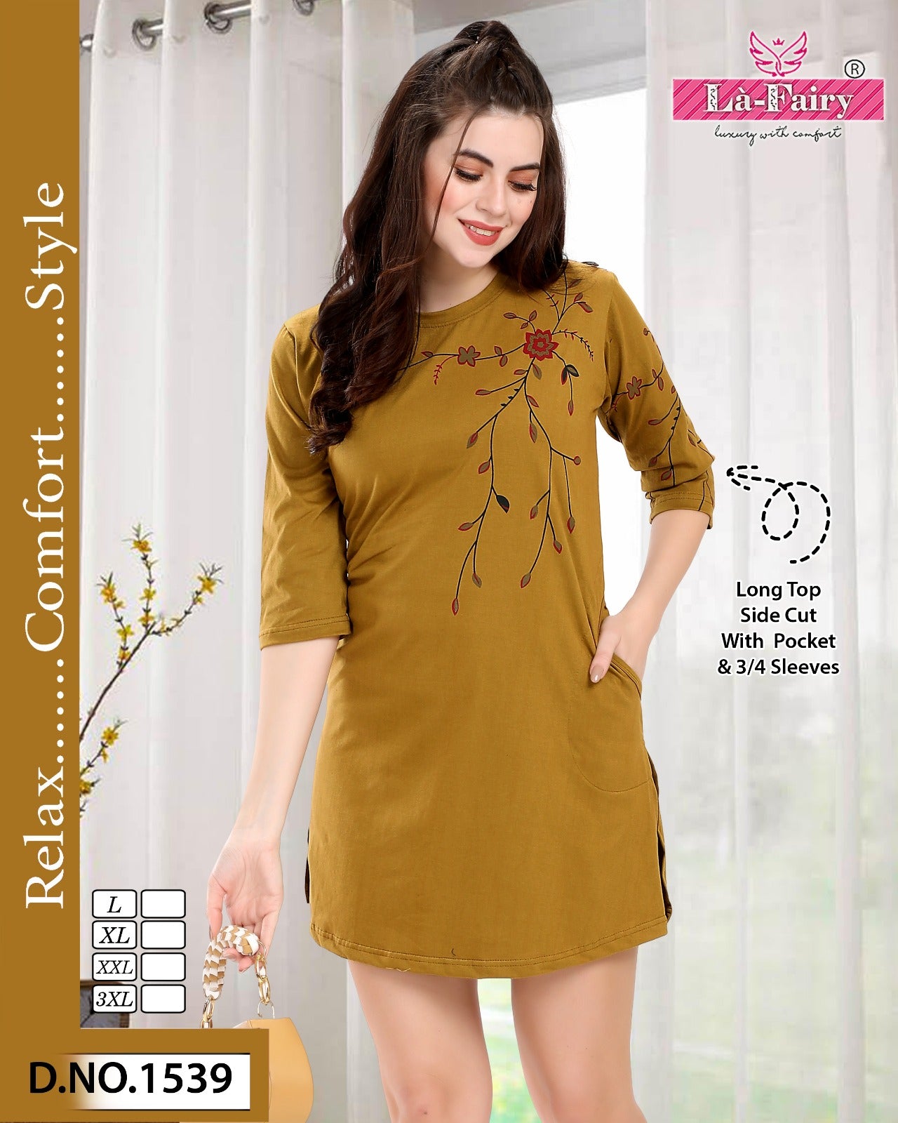 1539 La Fairy Designer Long Top