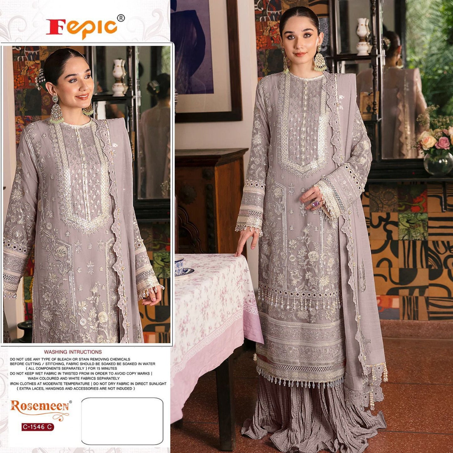 1546 Fepic Organza Pakistani Salwar Suits