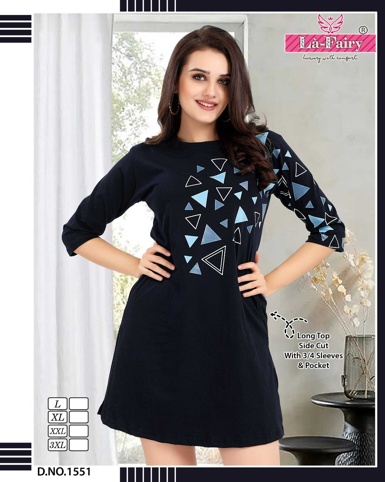 1551 La Fairy Designer Long Top