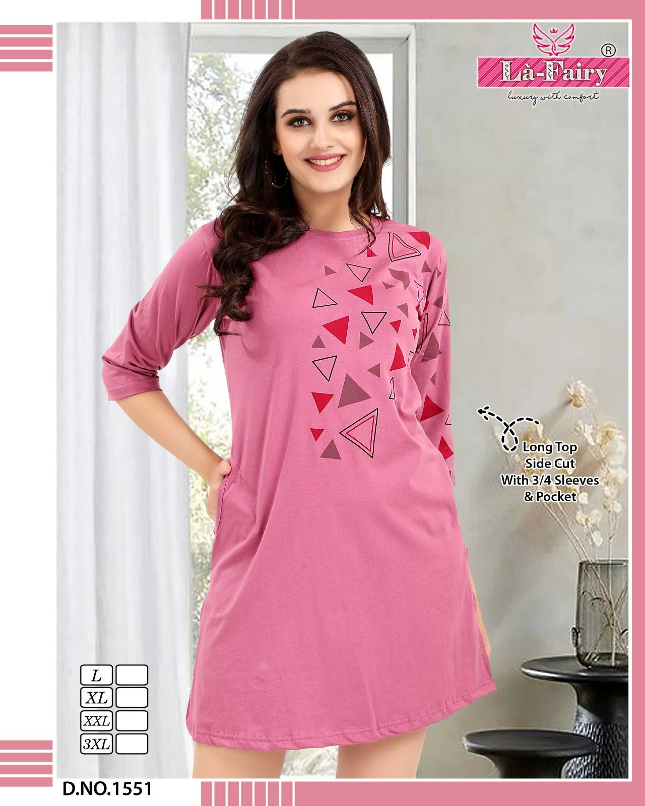 1551 La Fairy Designer Long Top