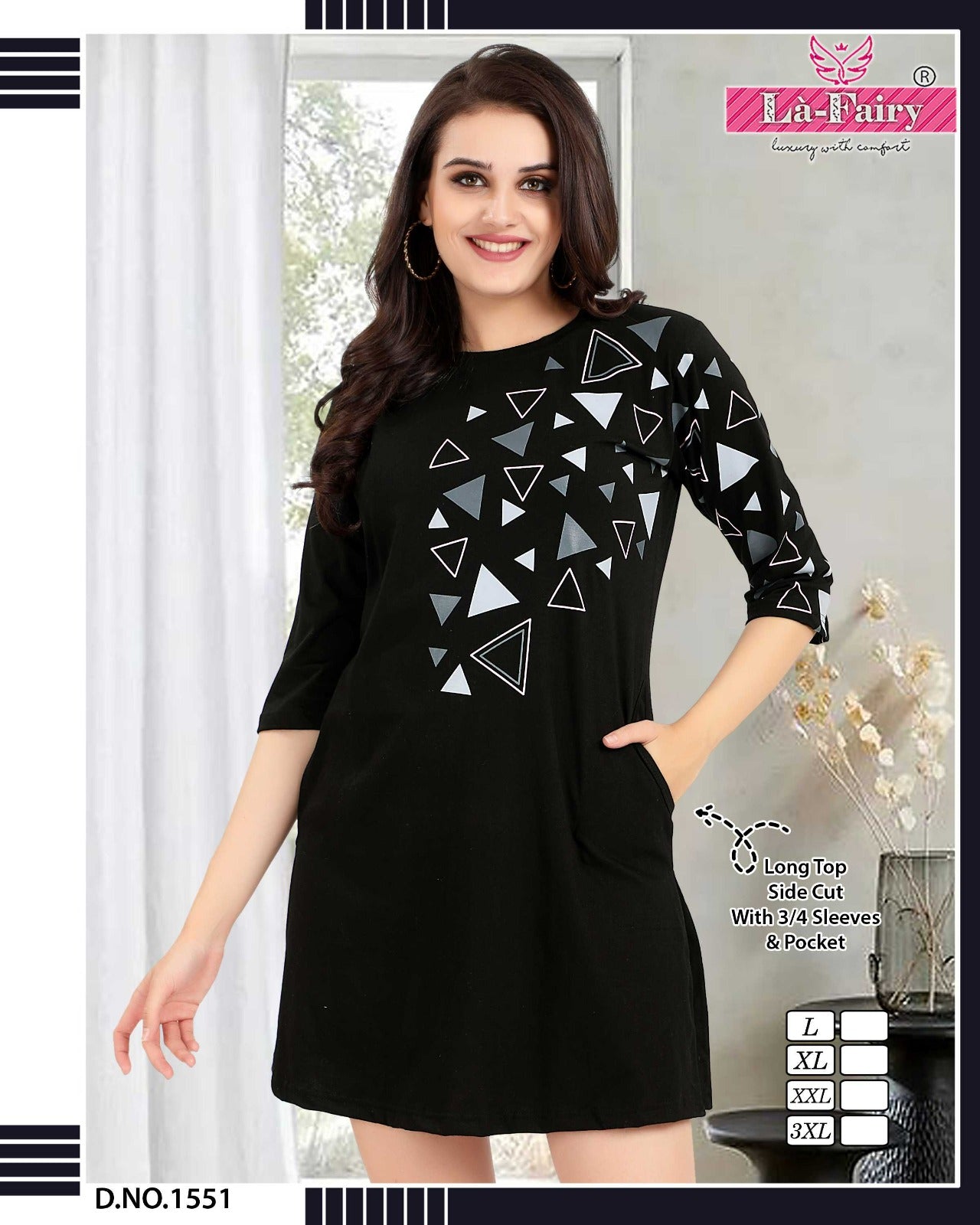 1551 La Fairy Designer Long Top