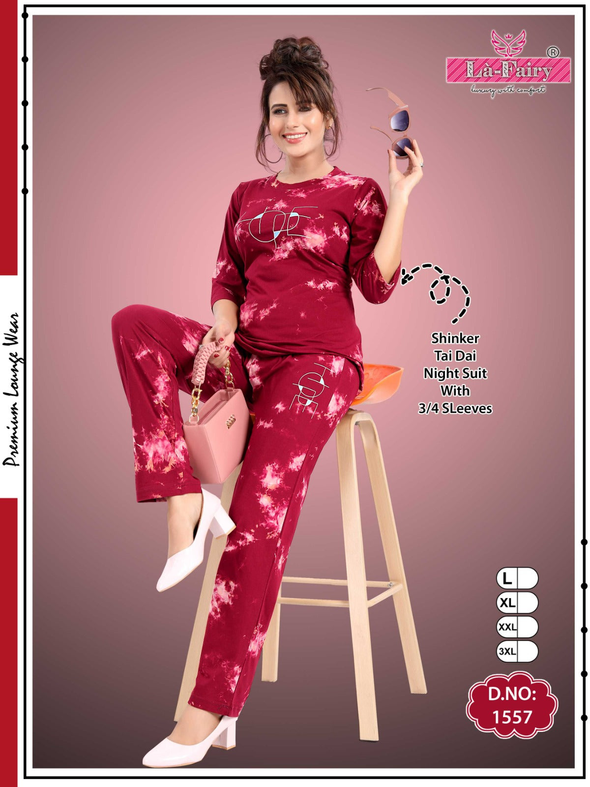 1557 La Fairy Tie Dye Pyjama Night Suits