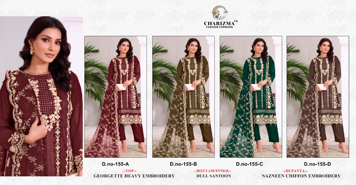 155 Charizma Designer Georgette Pakistani Salwar Suits