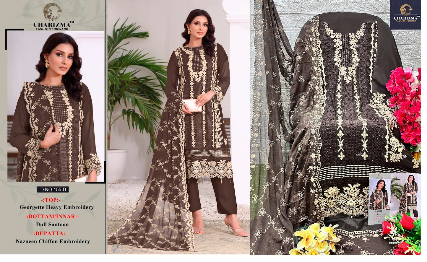 155 Charizma Designer Georgette Pakistani Salwar Suits