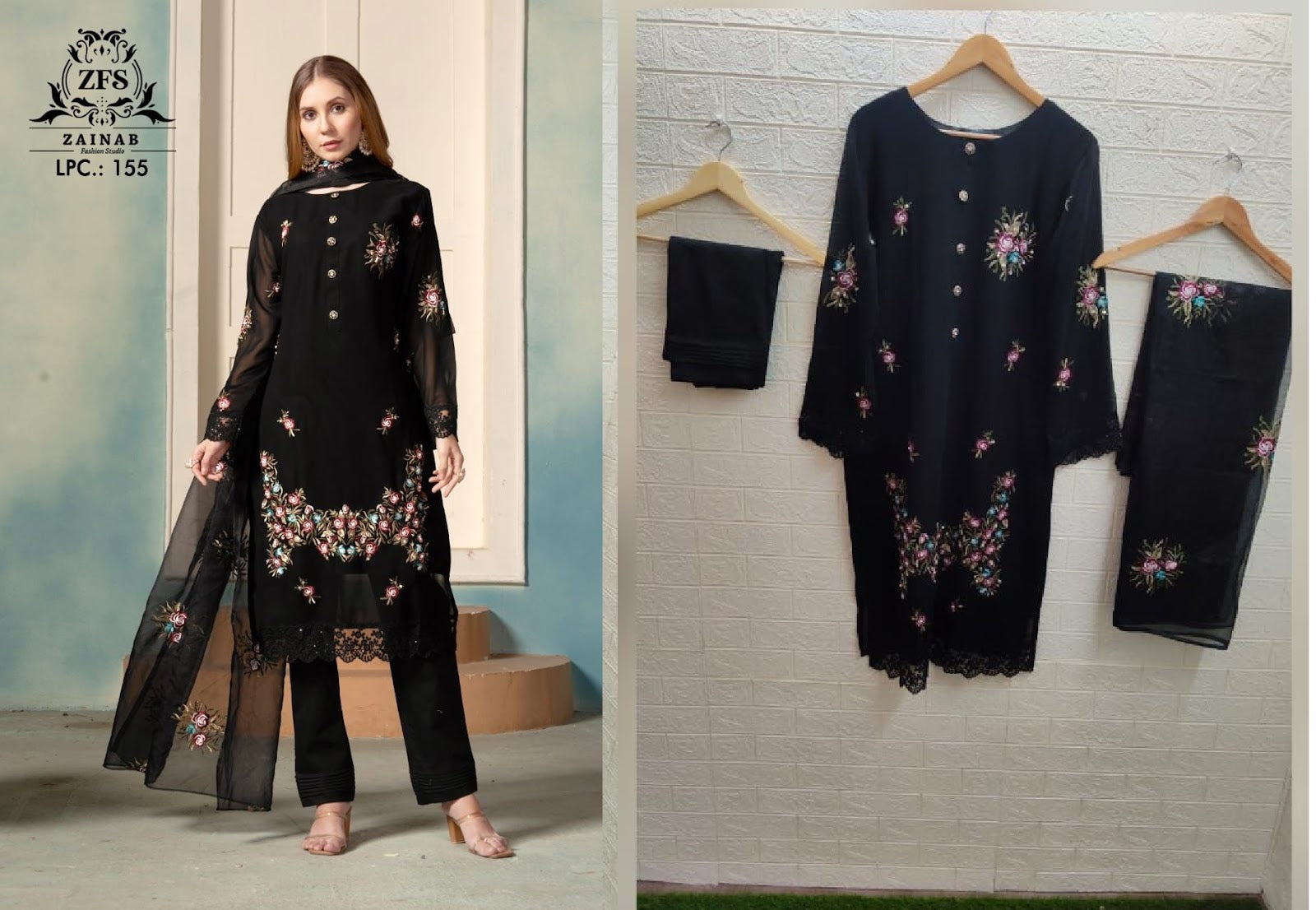 155 Zainab Fashion Studio Georgette Pakistani Readymade Suits