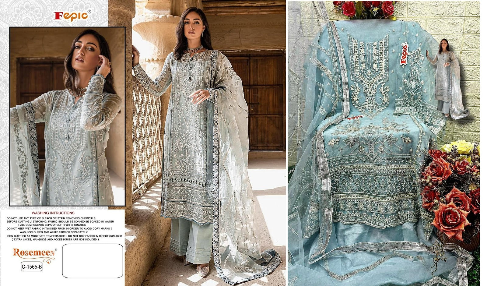 1565 Fepic Organza Pakistani Salwar Suits