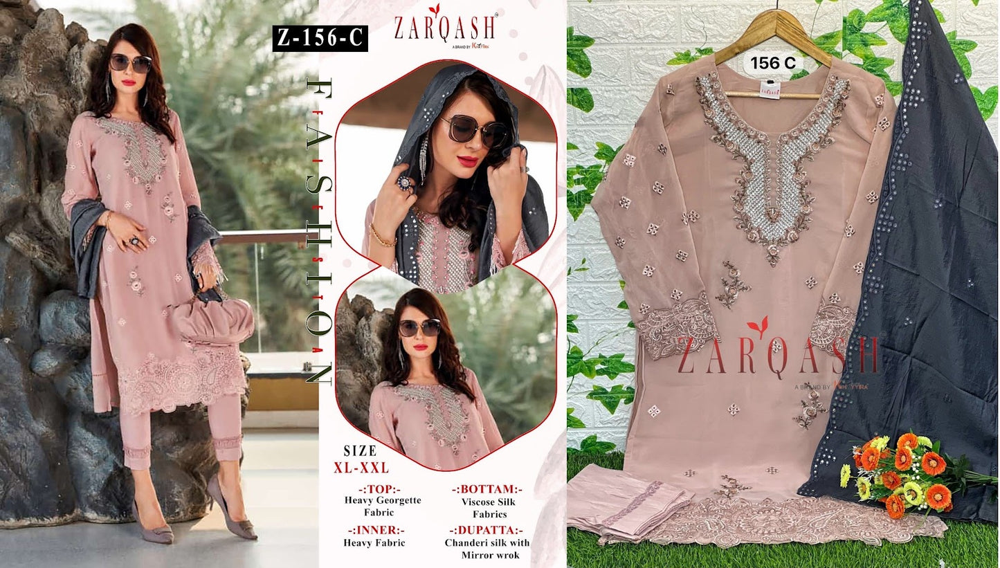156 Zarqash Fox Georgette Pakistani Readymade Suits