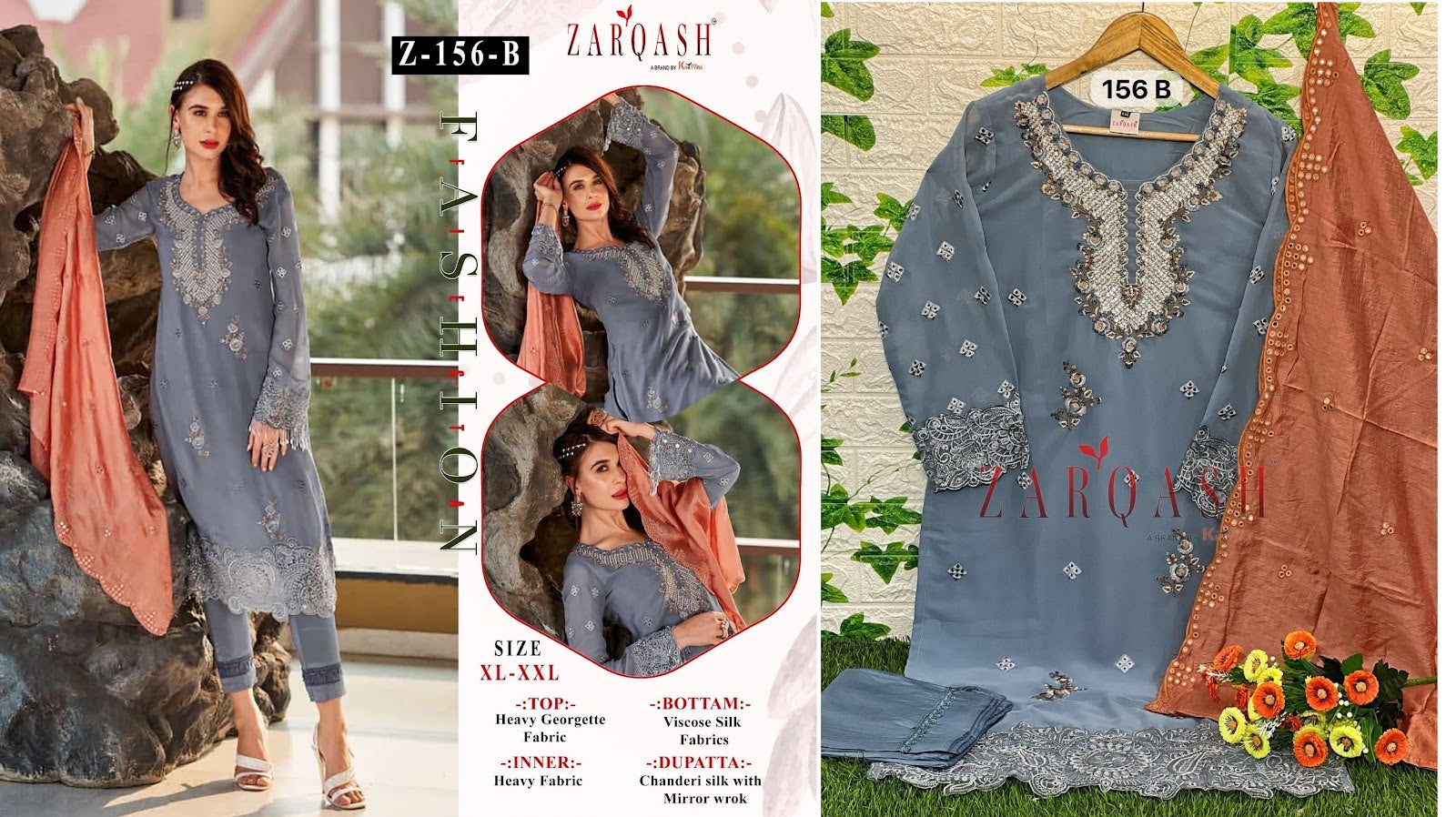 156 Zarqash Fox Georgette Pakistani Readymade Suits