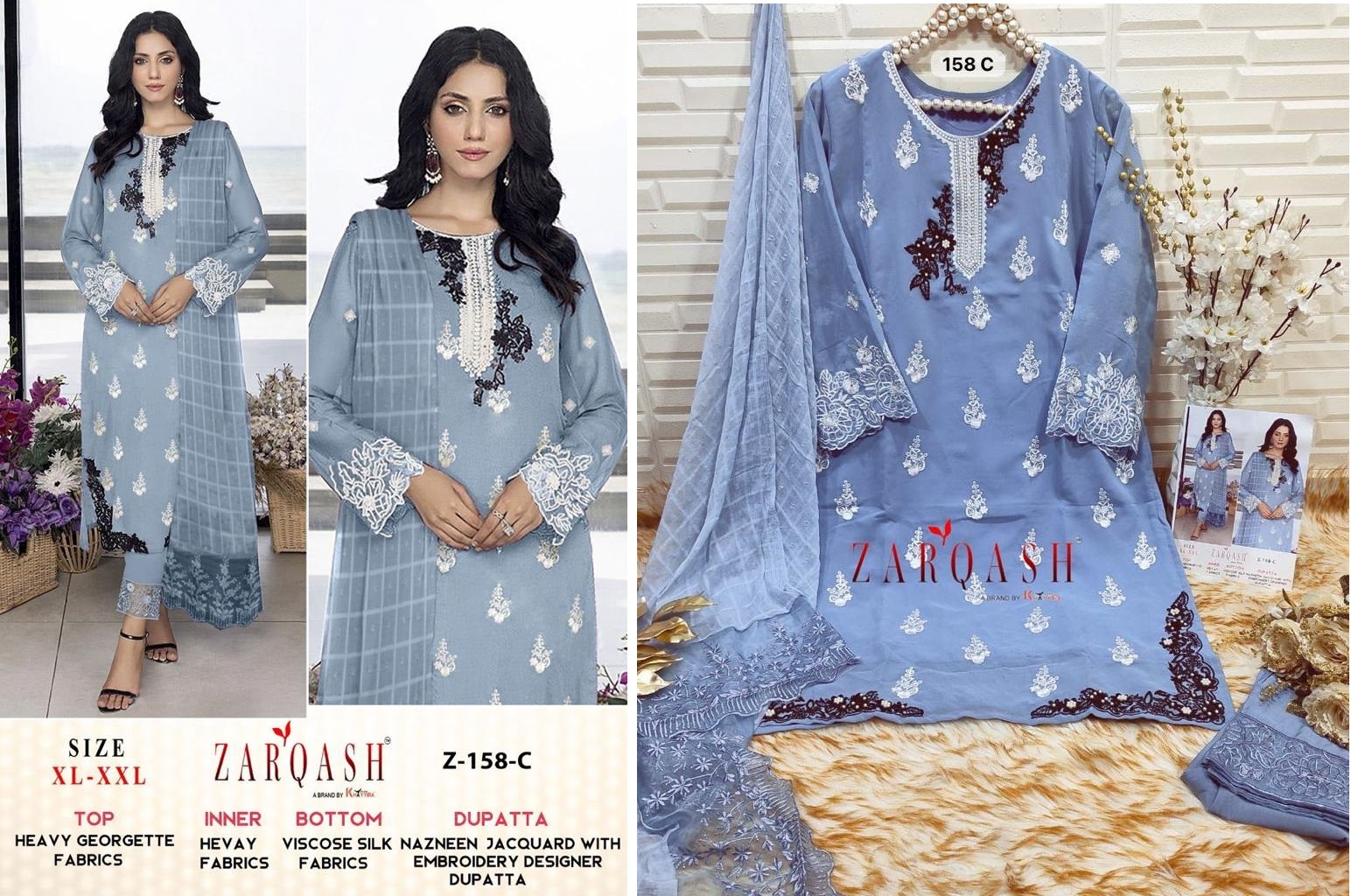 158 Zarqash Georgette Pakistani Readymade Suits