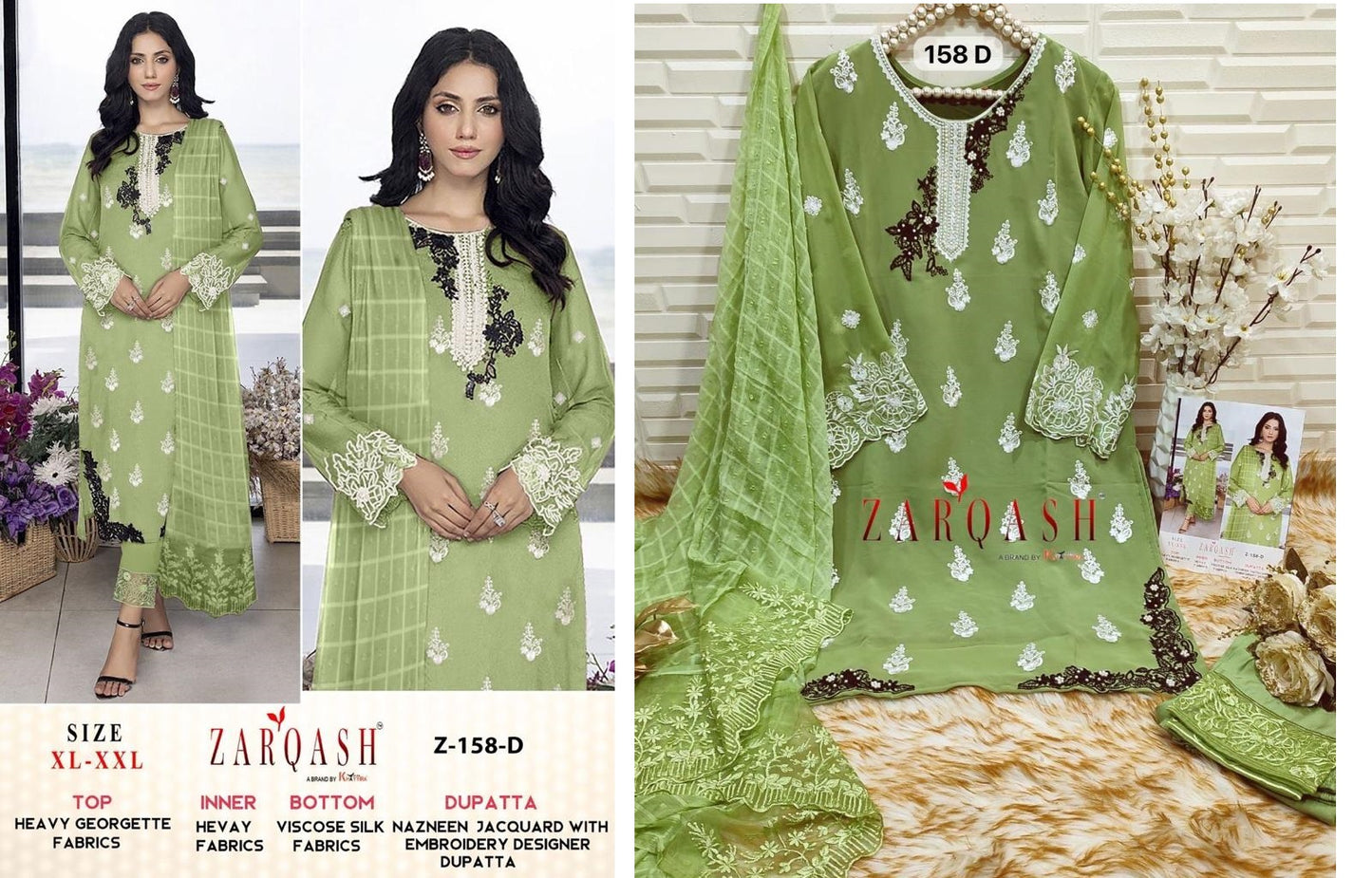 158 Zarqash Georgette Pakistani Readymade Suits