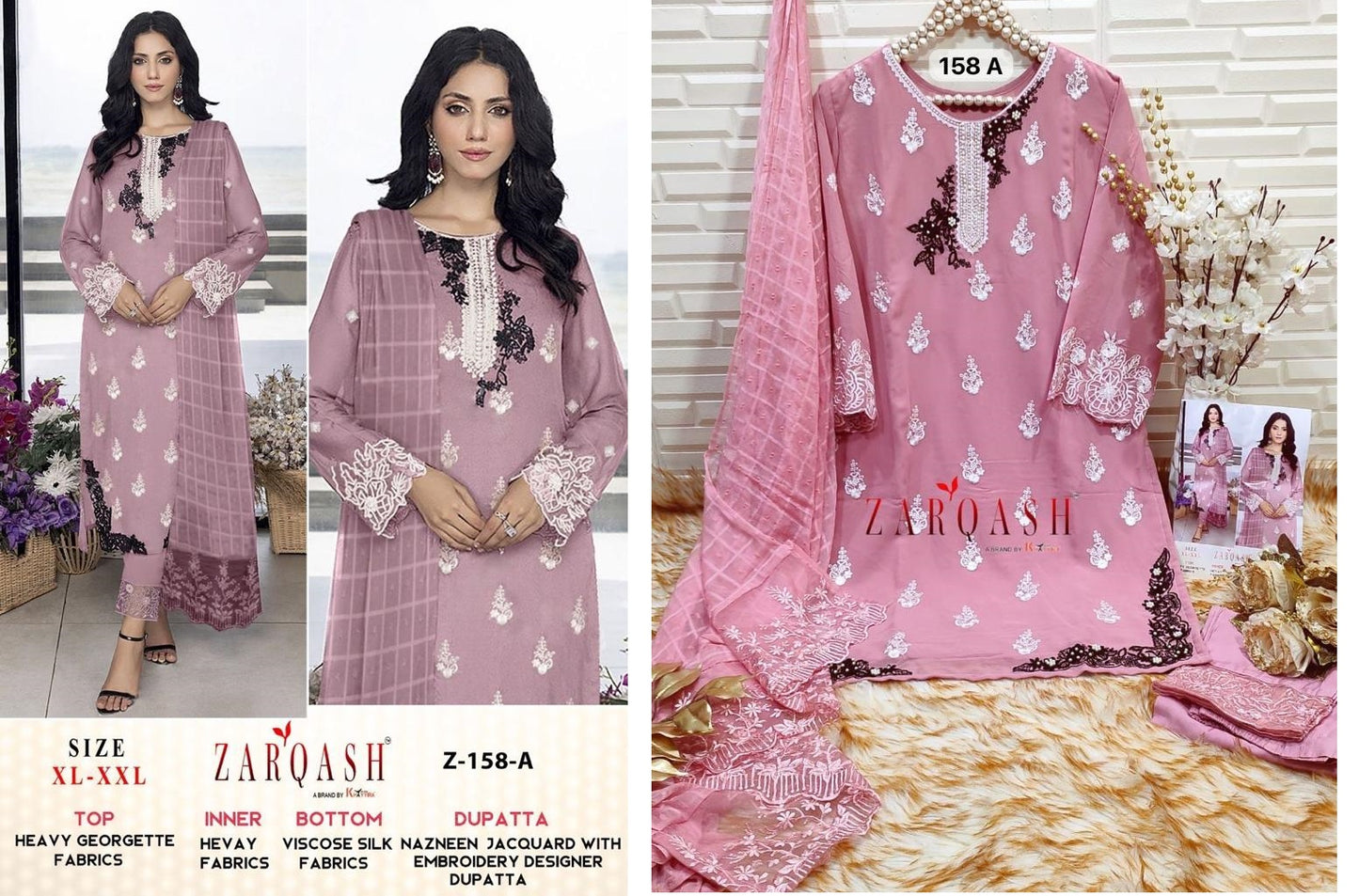 158 Zarqash Georgette Pakistani Readymade Suits