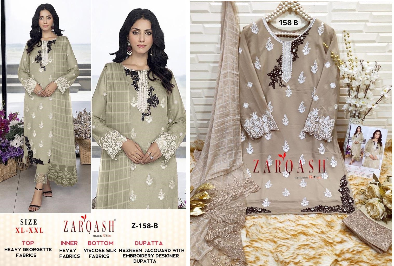 158 Zarqash Georgette Pakistani Readymade Suits