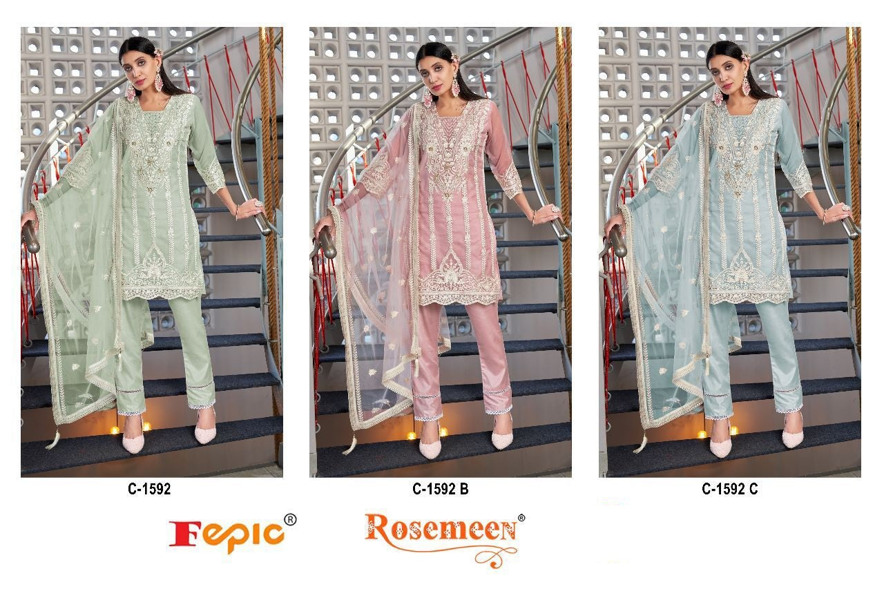 1592 Fepic Organza Pakistani Salwar Suits