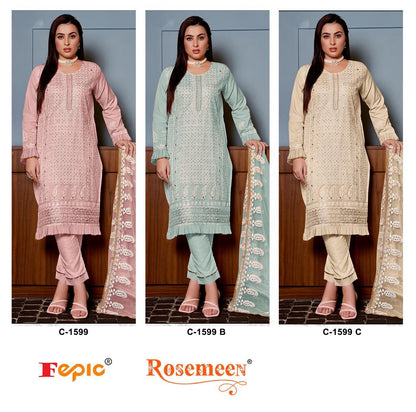 1599 Fepic Organza Pakistani Salwar Suits