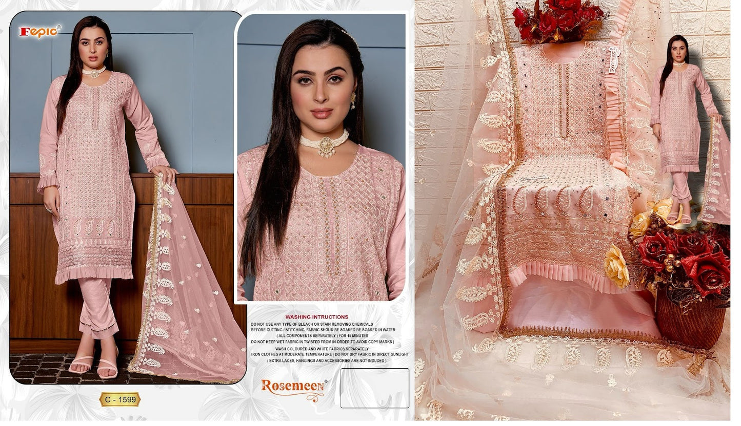 1599 Fepic Organza Pakistani Salwar Suits