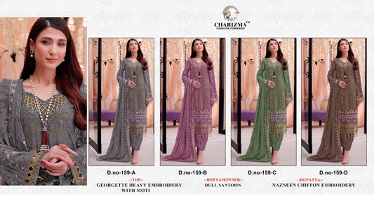 159 Charizma Designer Fox Georgette Pakistani Salwar Suits