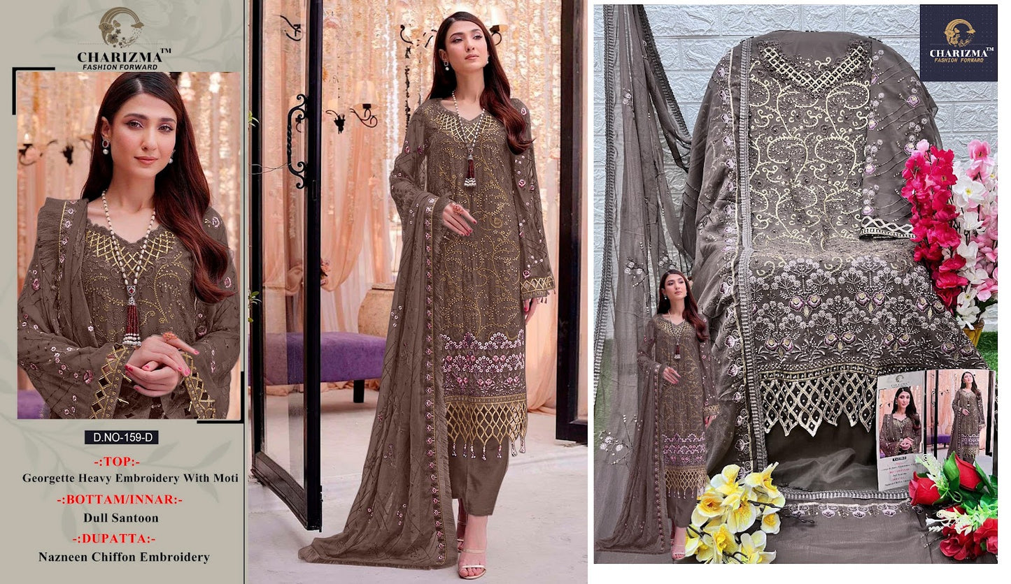 159 Charizma Designer Fox Georgette Pakistani Salwar Suits